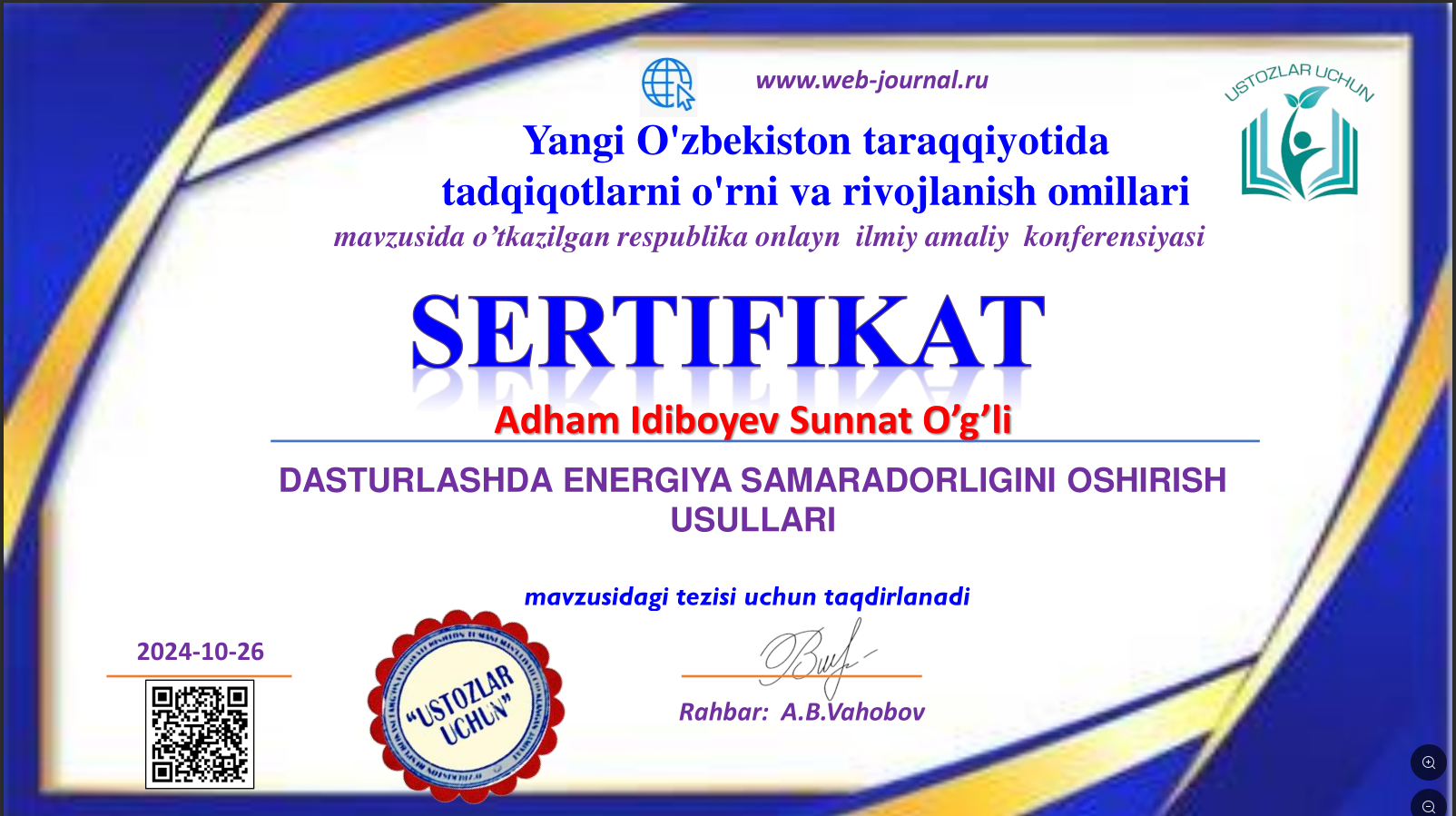 DASTURLASHDA ENERGIYA SAMARADORLIGINI OSHIRISH USULLARI